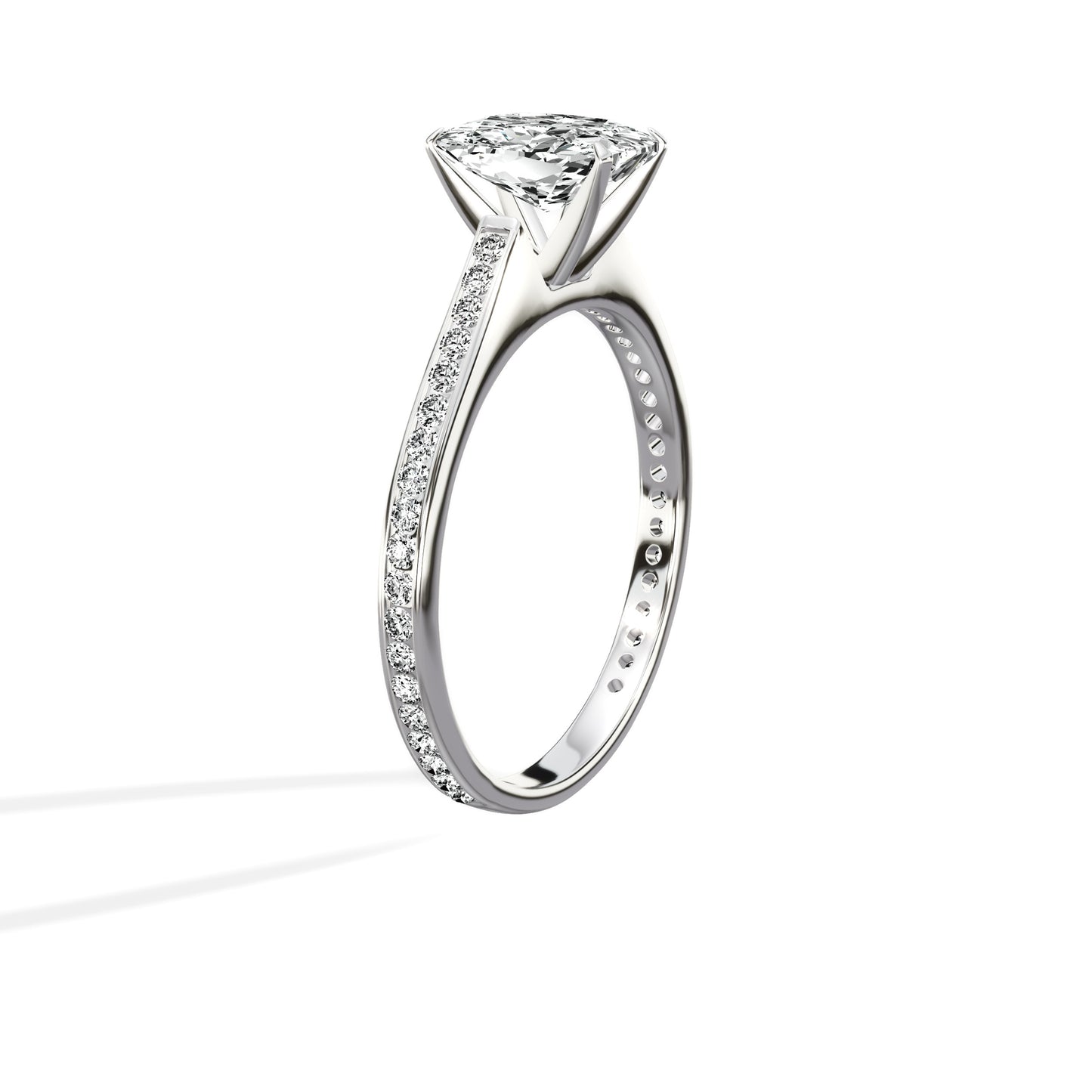 Channel Set Solitaire Engagement Ring