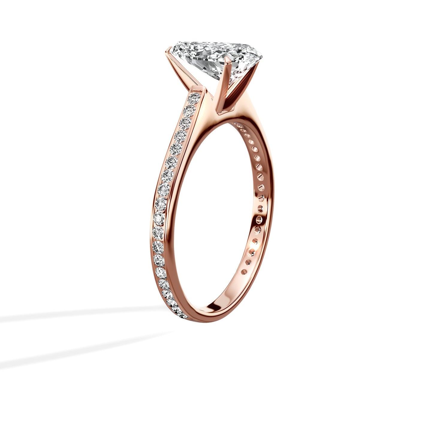 Channel Set Solitaire Engagement Ring