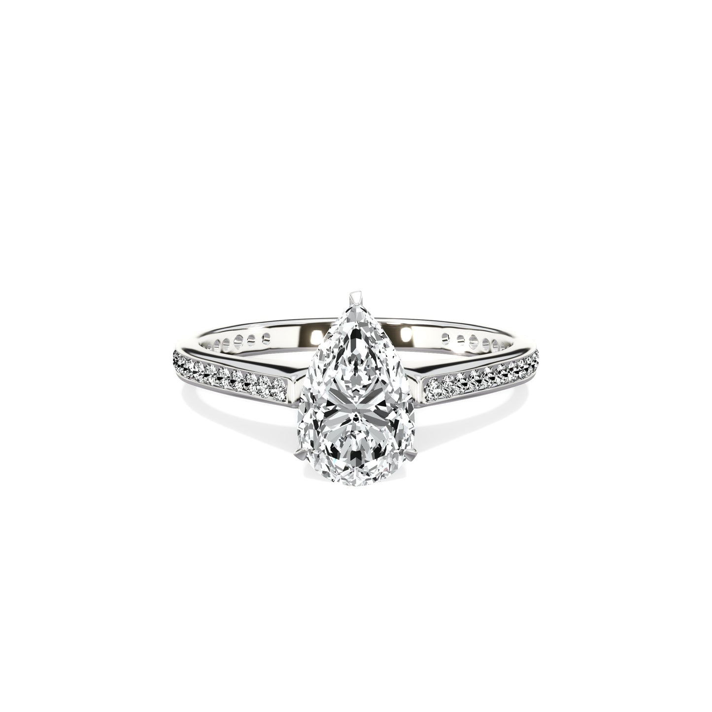 Channel Set Solitaire Engagement Ring