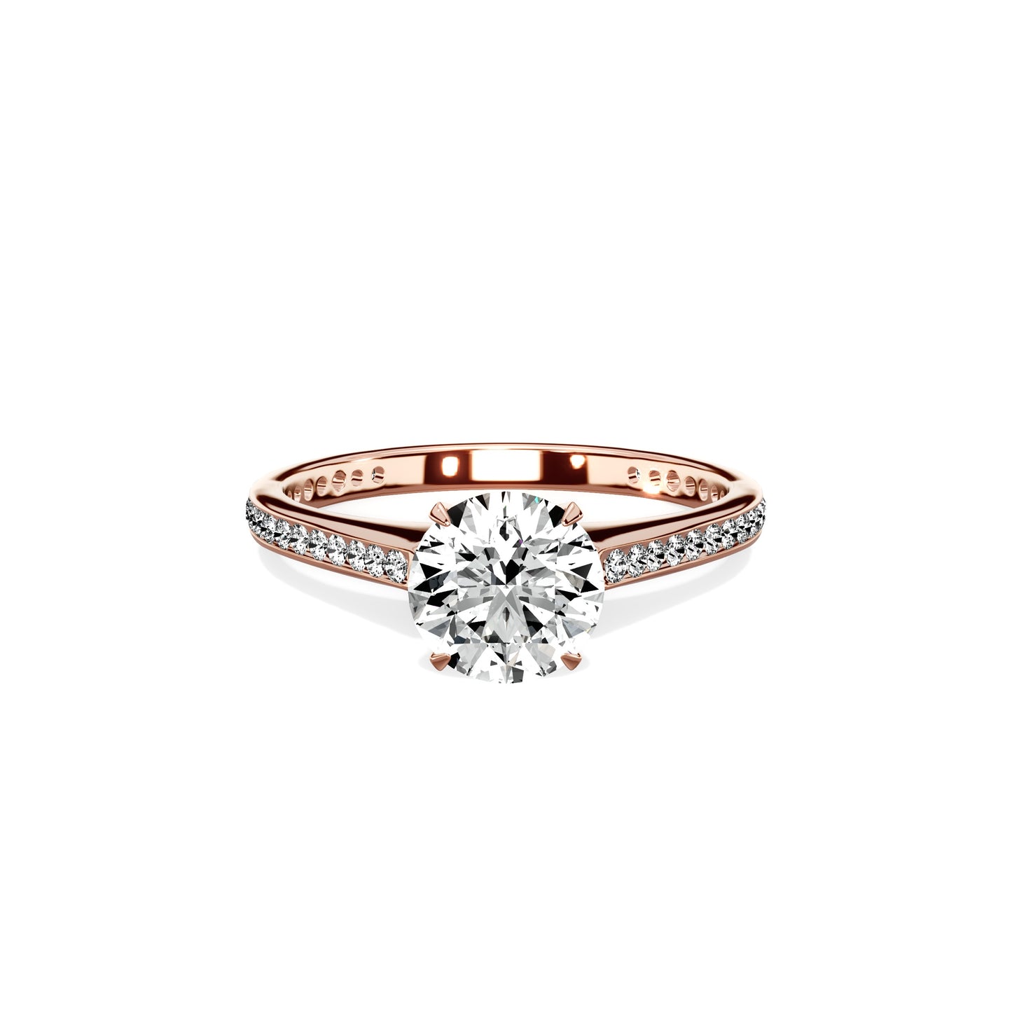 Channel Set Solitaire Engagement Ring