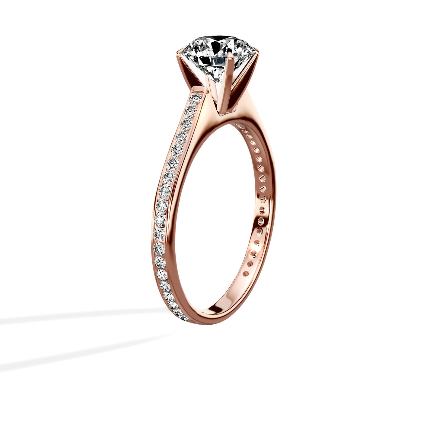 Channel Set Solitaire Engagement Ring