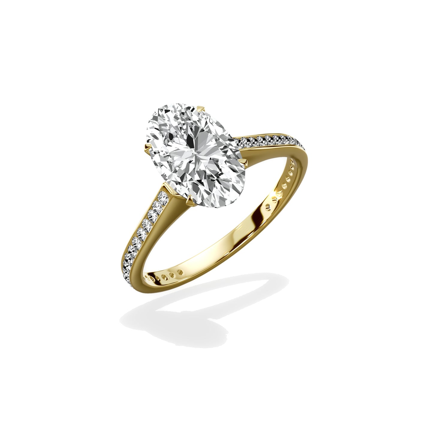 Channel Set Solitaire Engagement Ring