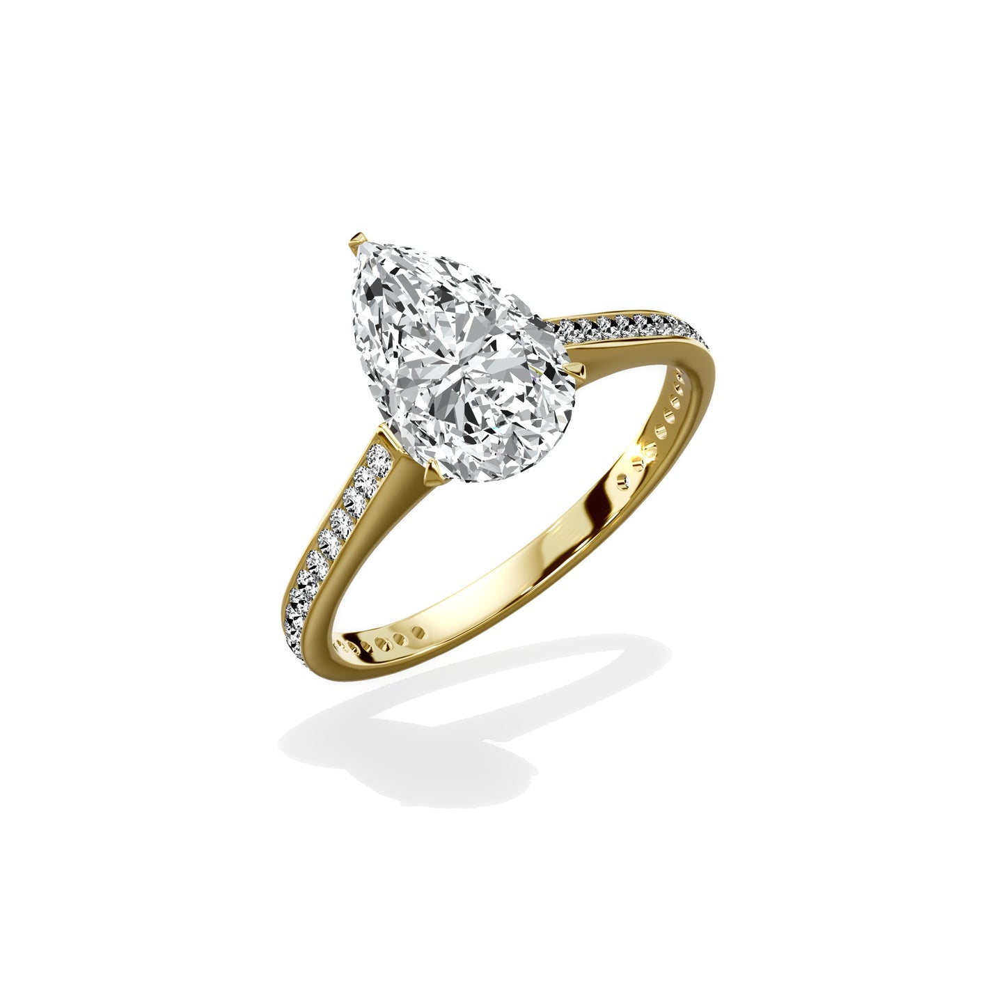 Channel Set Solitaire Engagement Ring