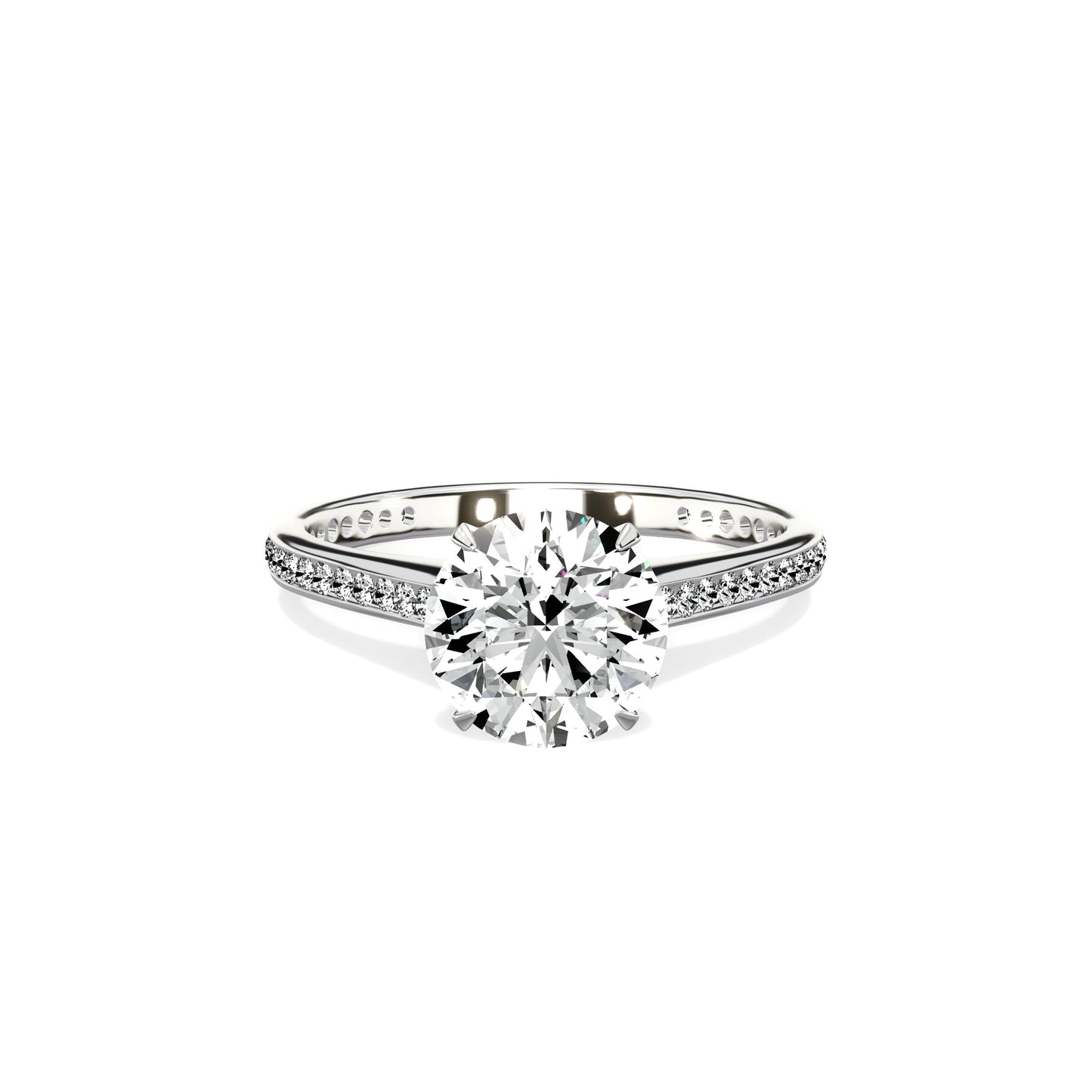 Channel Set Solitaire Engagement Ring