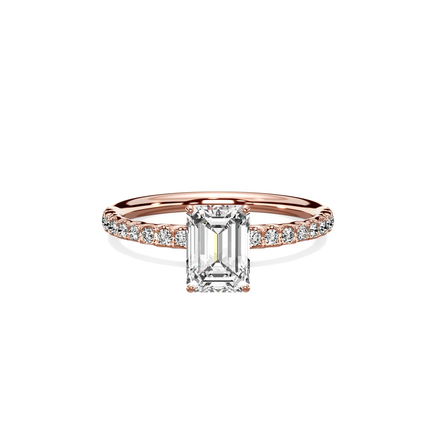 Martini Pave Solitaire Engagement Ring