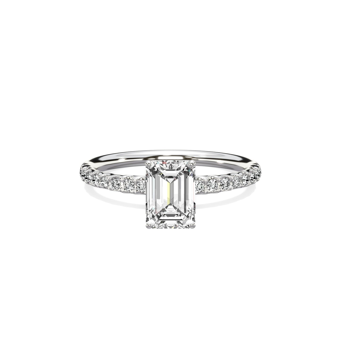 Martini Pave Solitaire Engagement Ring