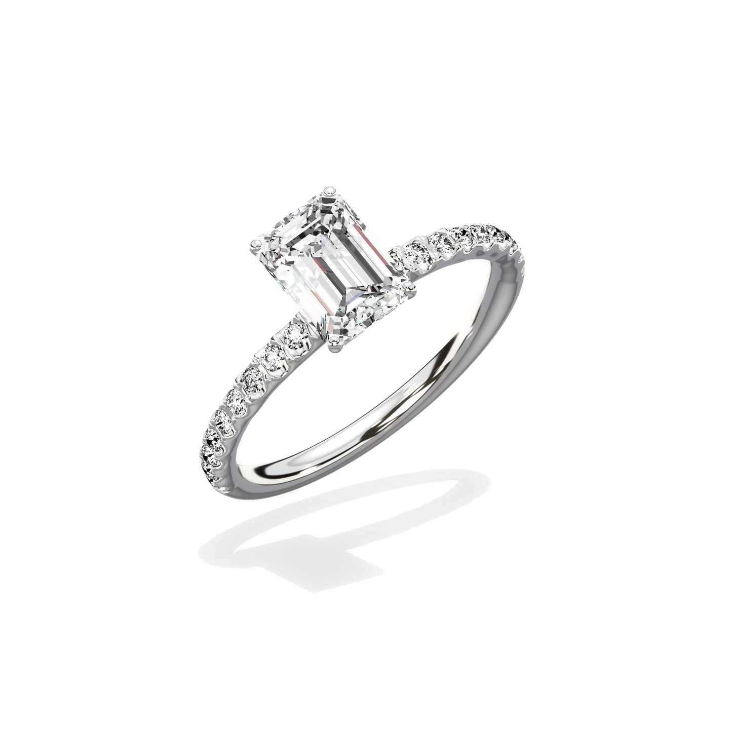 Martini Pave Solitaire Engagement Ring