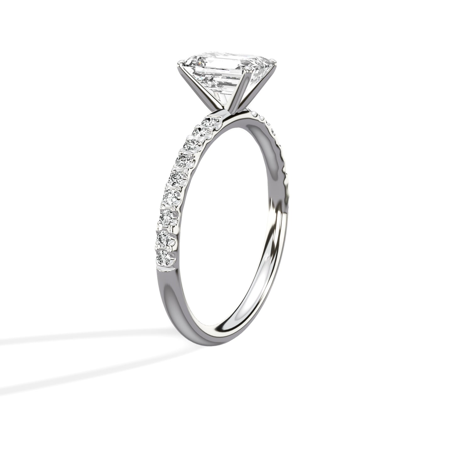 Martini Pave Solitaire Engagement Ring