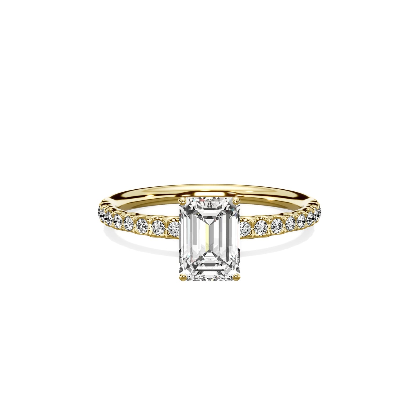 Martini Pave Solitaire Engagement Ring