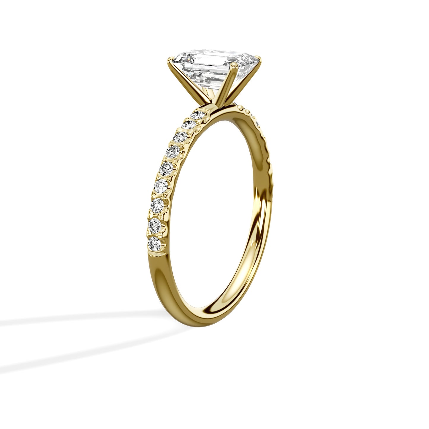 Martini Pave Solitaire Engagement Ring