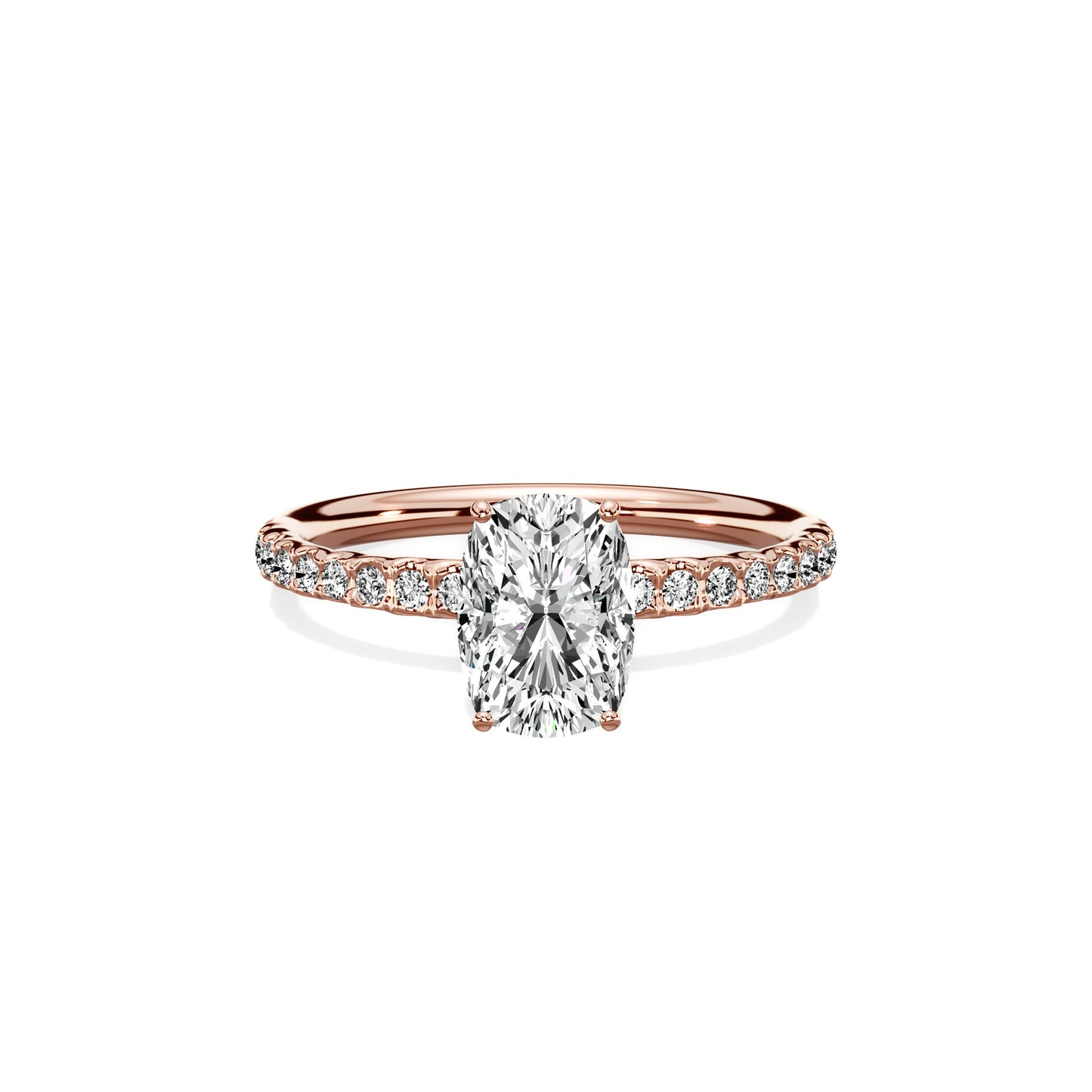 Martini Pave Solitaire Engagement Ring