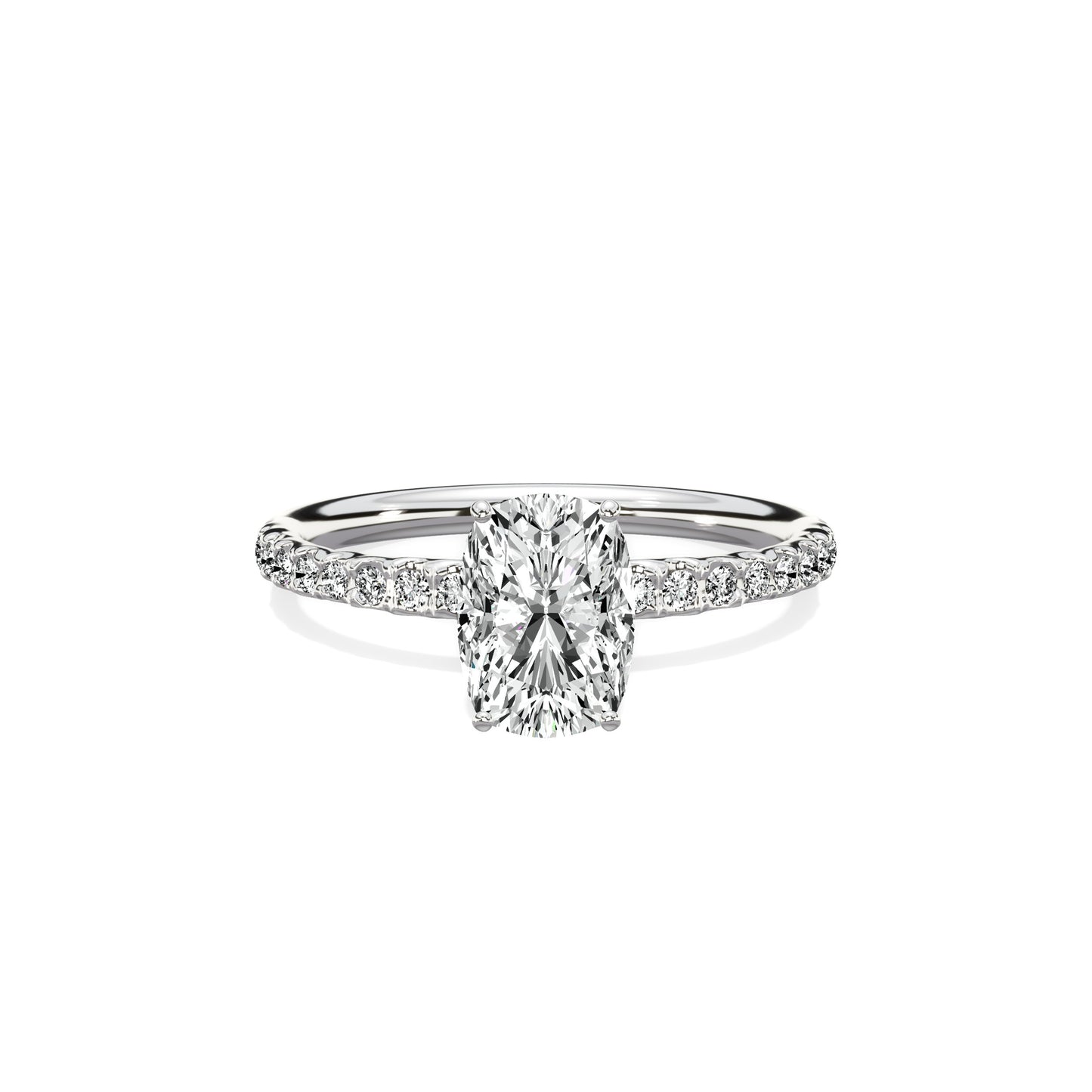 Martini Pave Solitaire Engagement Ring