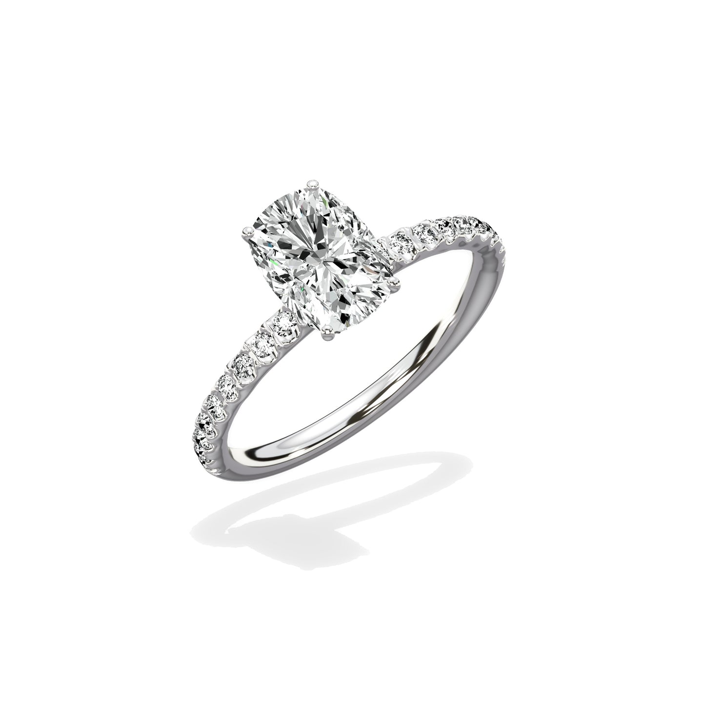Martini Pave Solitaire Engagement Ring