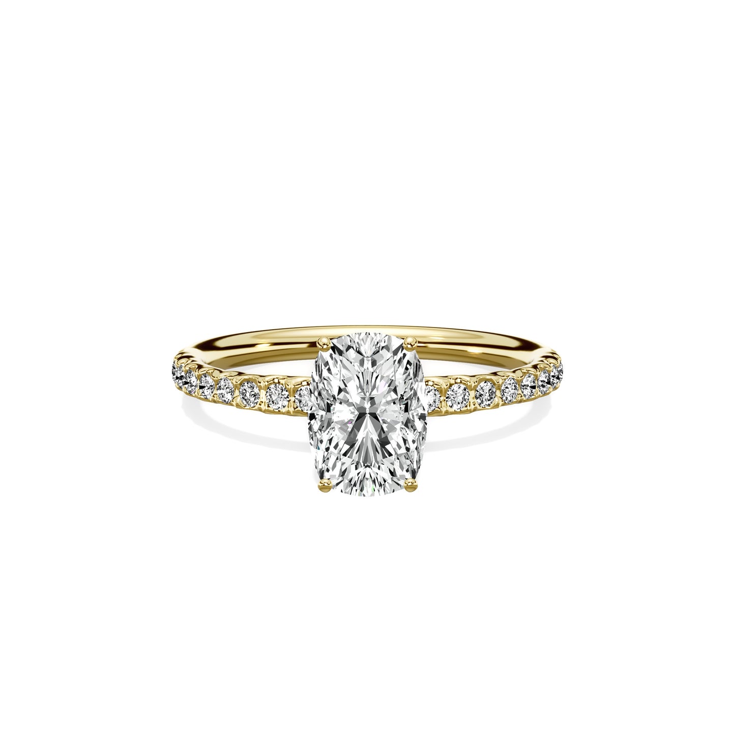 Martini Pave Solitaire Engagement Ring