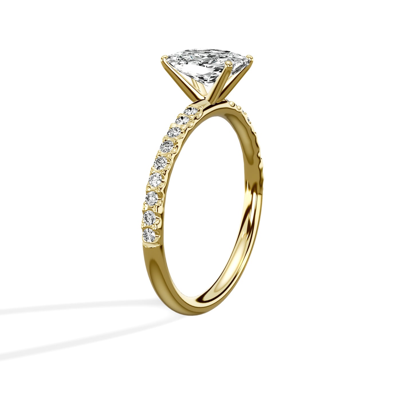 Martini Pave Solitaire Engagement Ring