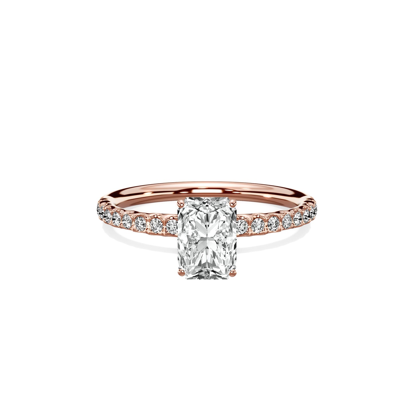 Martini Pave Solitaire Engagement Ring