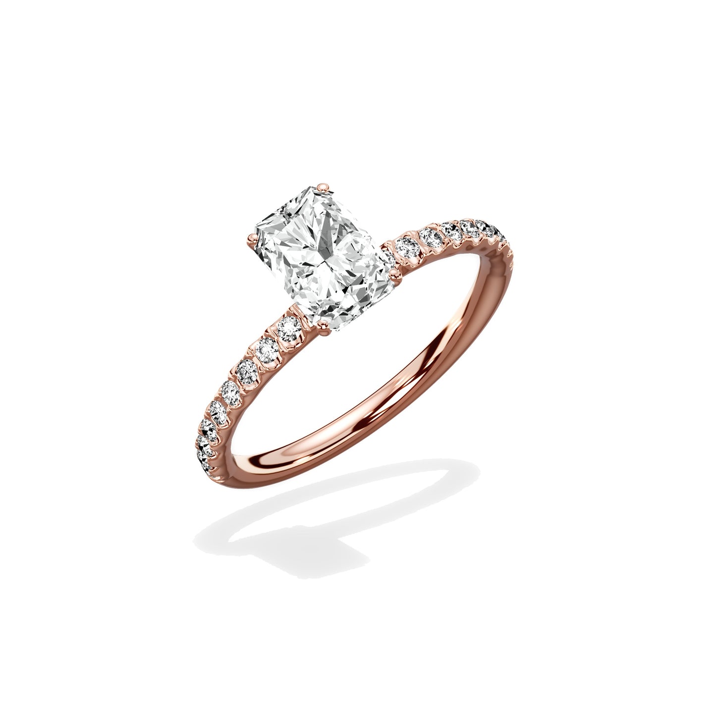 Martini Pave Solitaire Engagement Ring