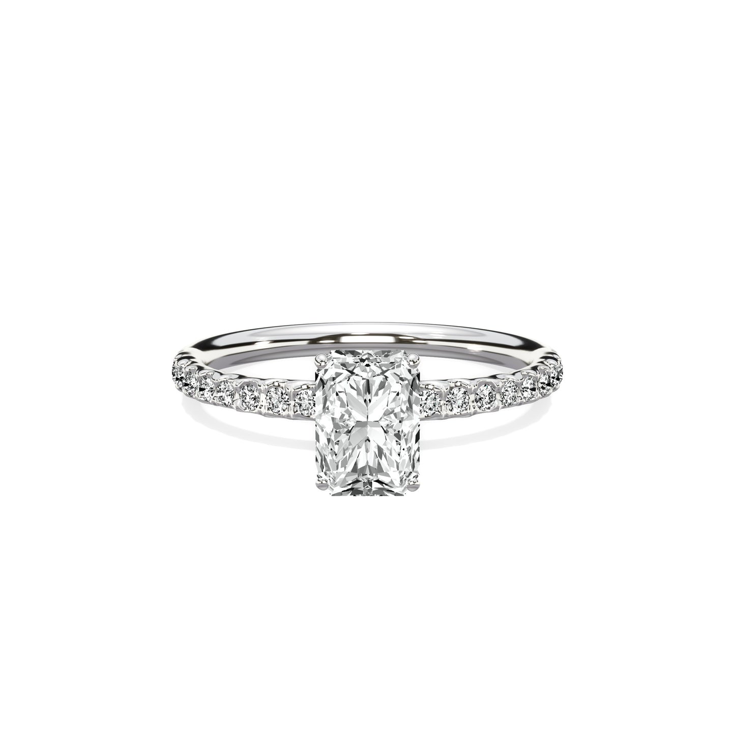 Martini Pave Solitaire Engagement Ring
