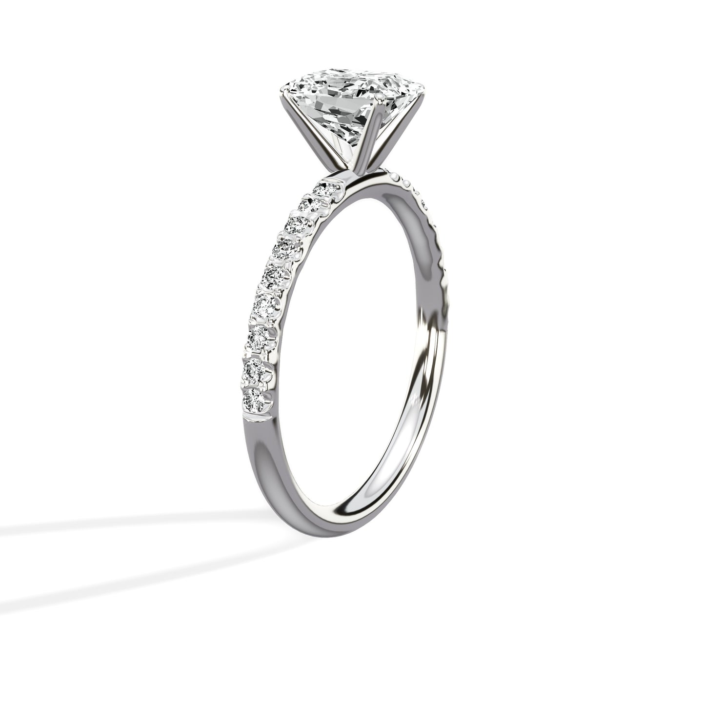 Martini Pave Solitaire Engagement Ring