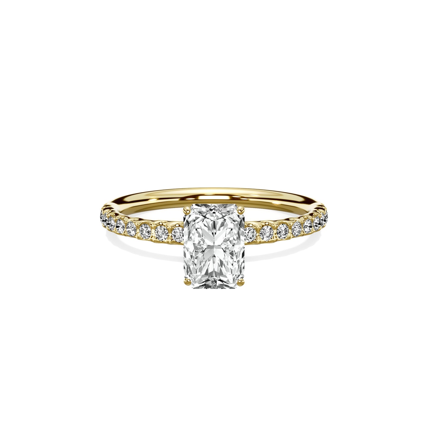 Martini Pave Solitaire Engagement Ring