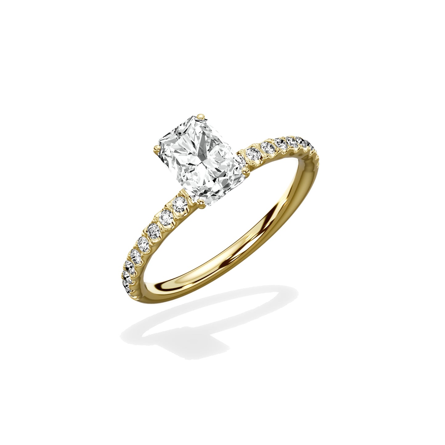 Martini Pave Solitaire Engagement Ring