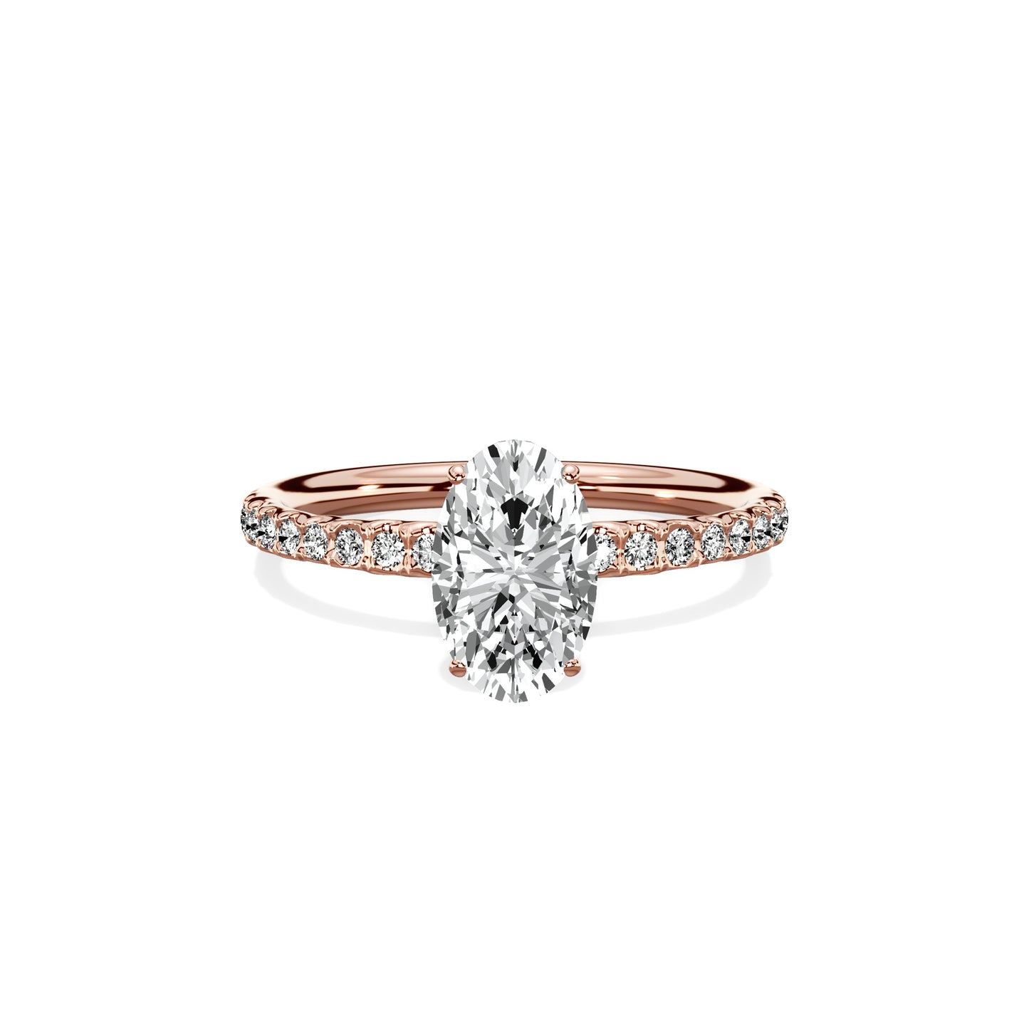 Martini Pave Solitaire Engagement Ring