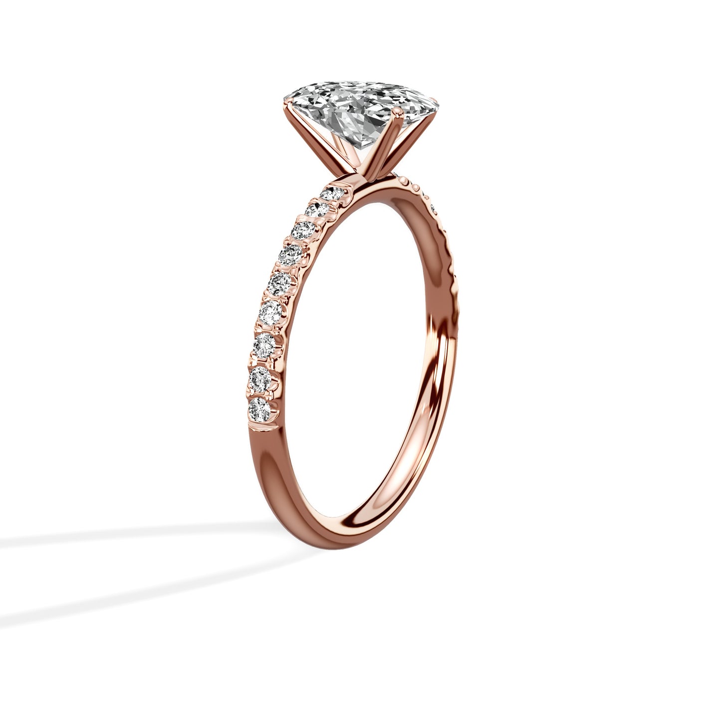 Martini Pave Solitaire Engagement Ring