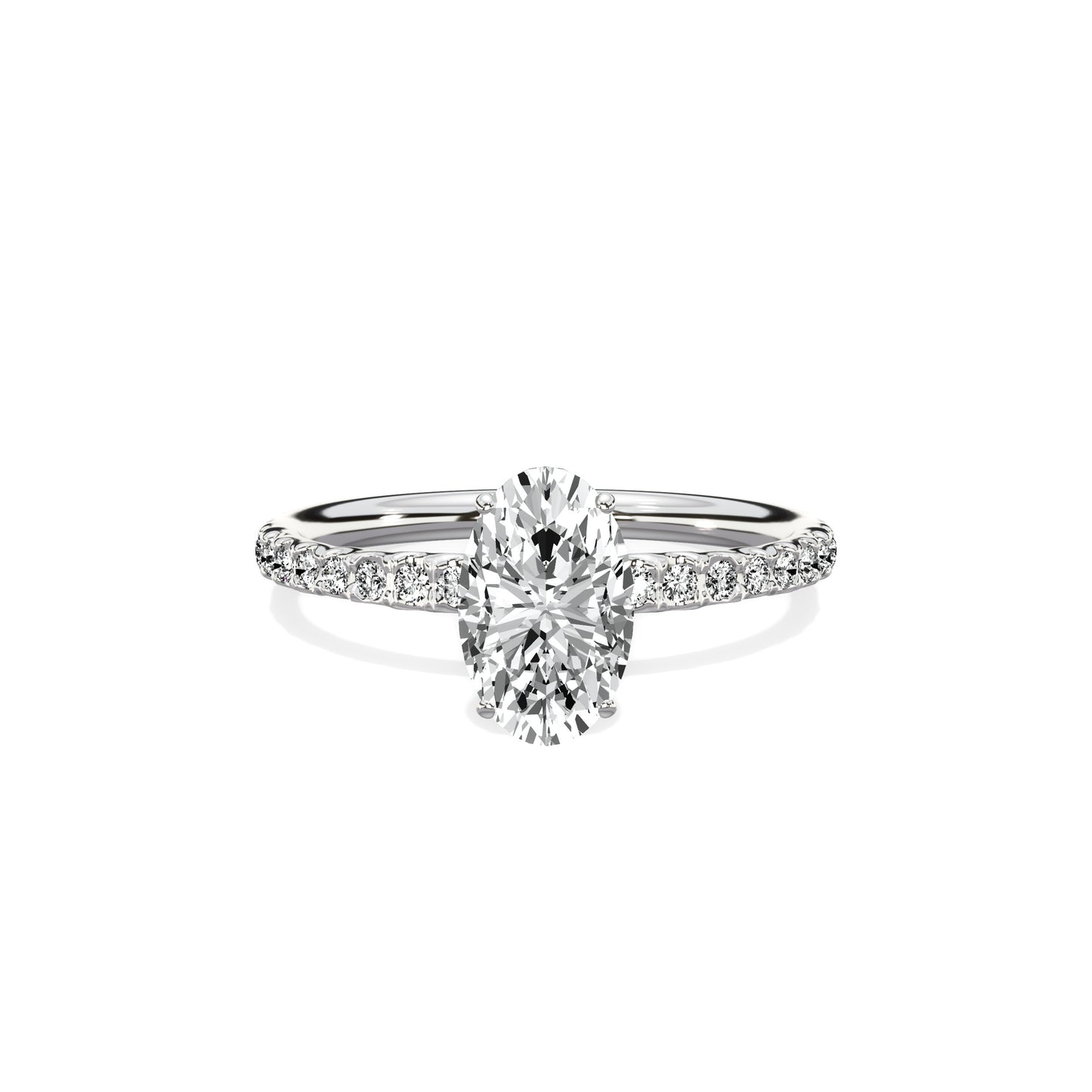 Martini Pave Solitaire Engagement Ring