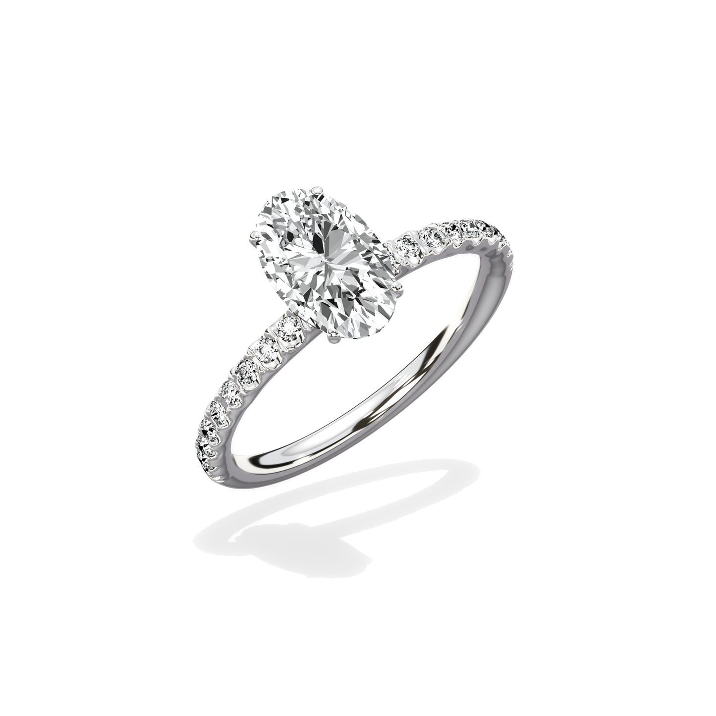 Martini Pave Solitaire Engagement Ring