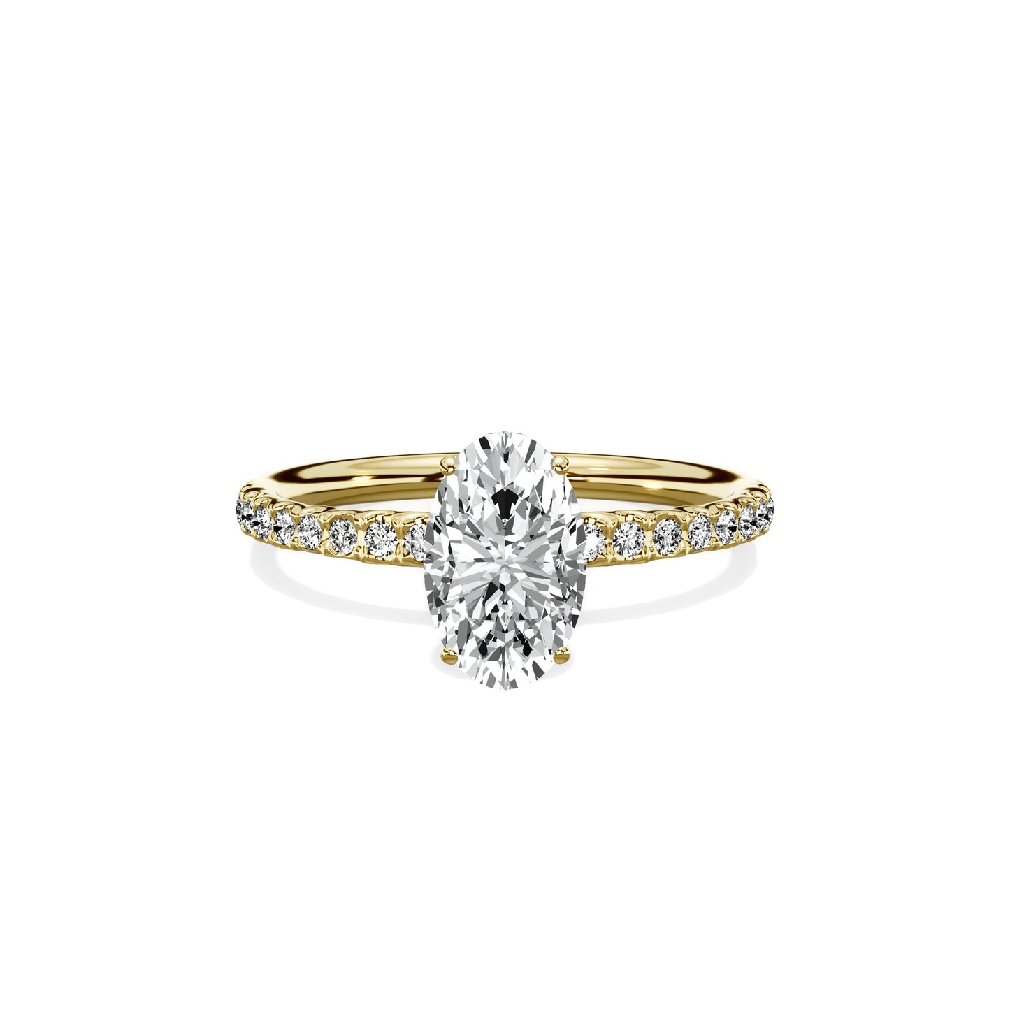 Martini Pave Solitaire Engagement Ring