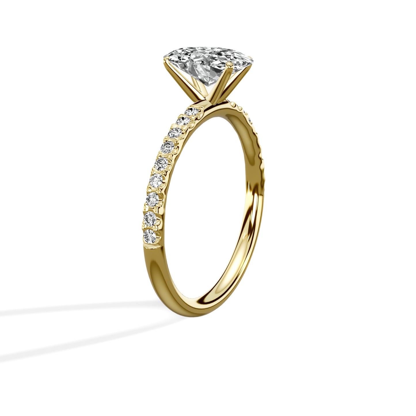 Martini Pave Solitaire Engagement Ring