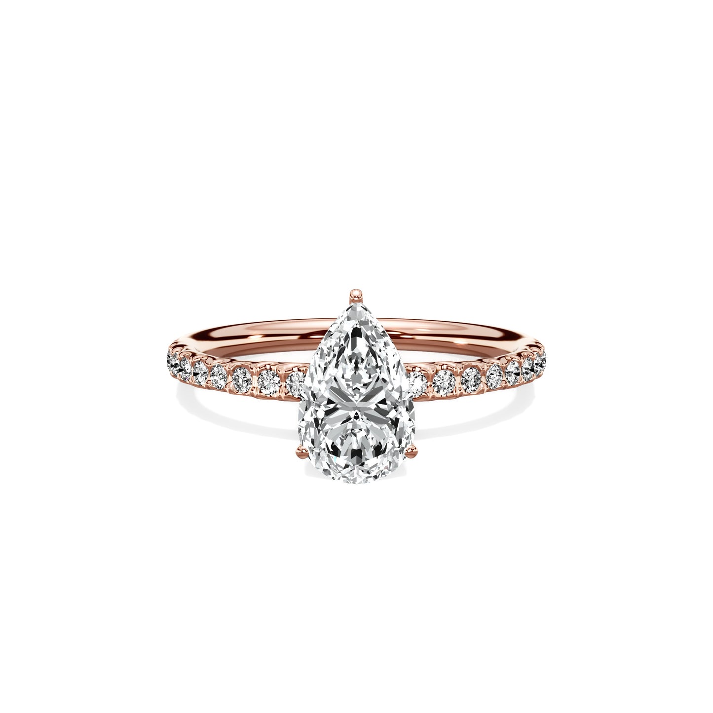 Martini Pave Solitaire Engagement Ring