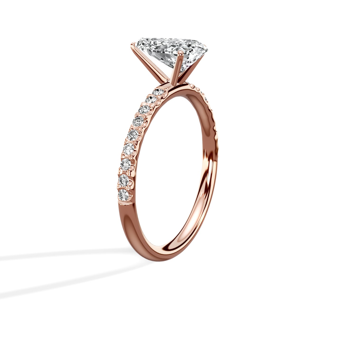 Martini Pave Solitaire Engagement Ring