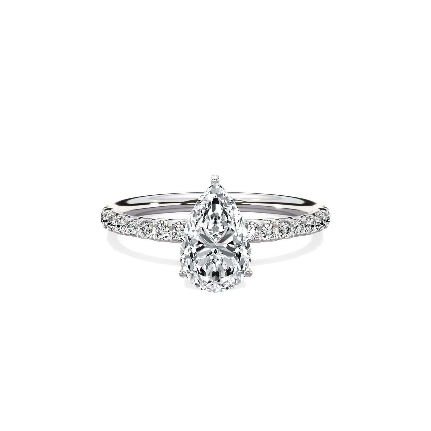 Martini Pave Solitaire Engagement Ring