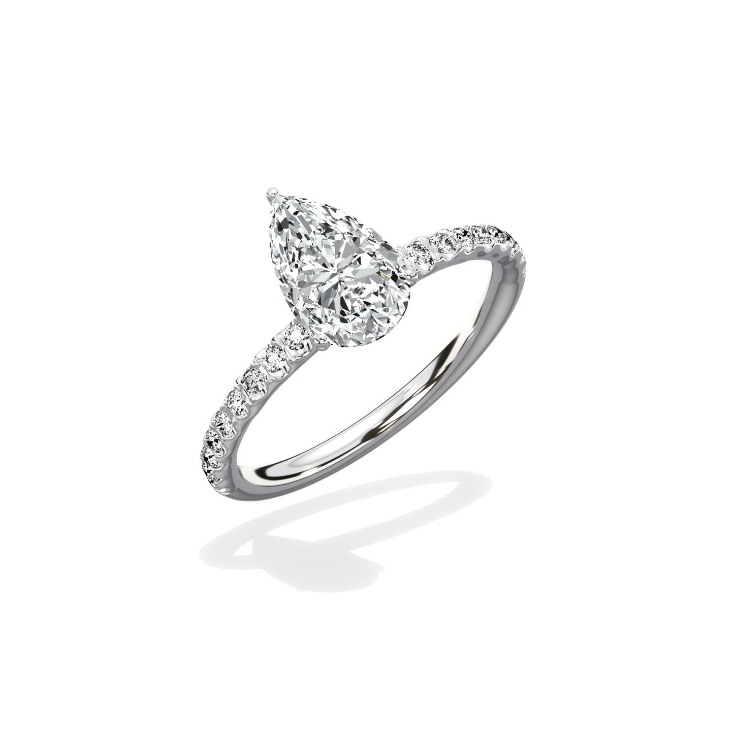 Martini Pave Solitaire Engagement Ring
