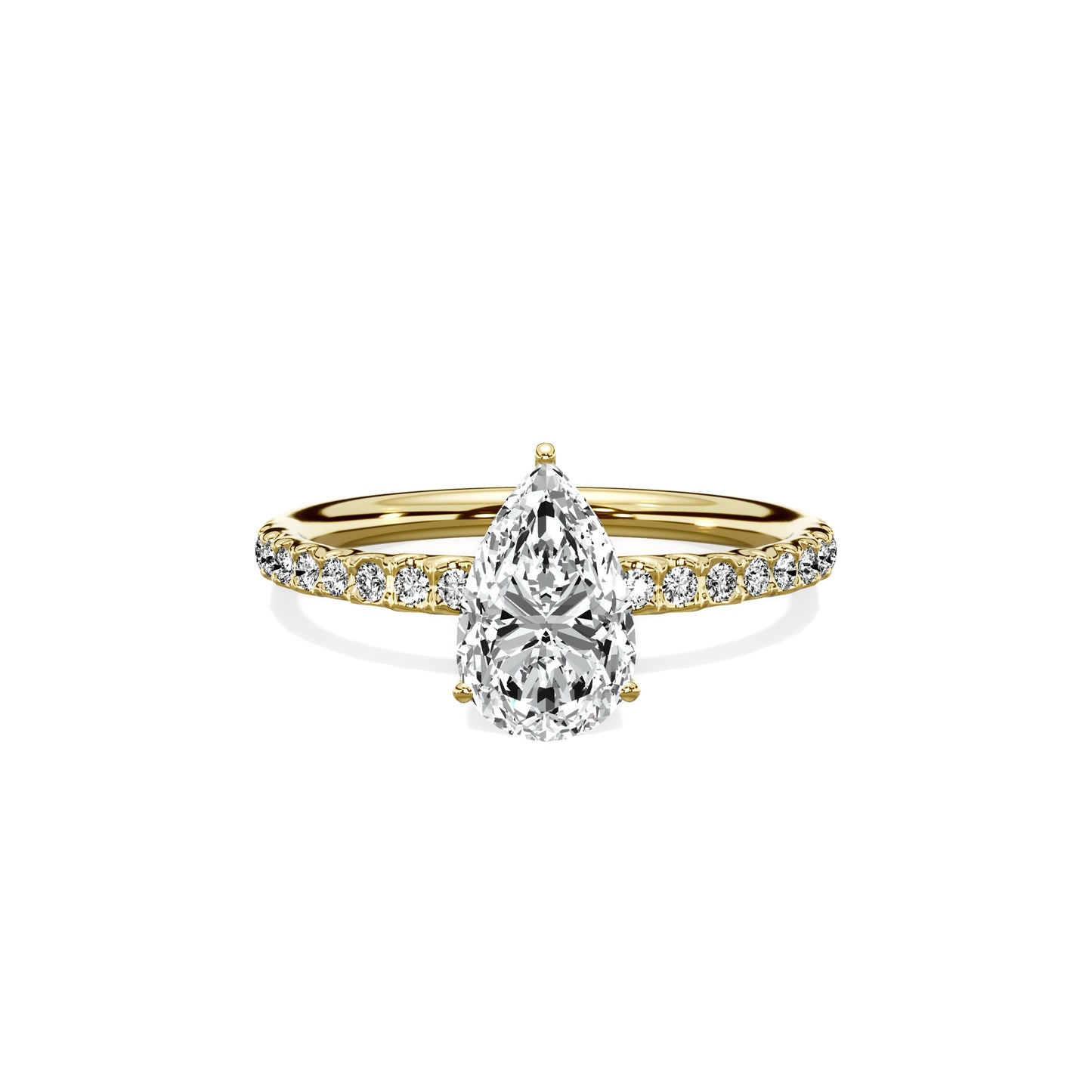 Martini Pave Solitaire Engagement Ring