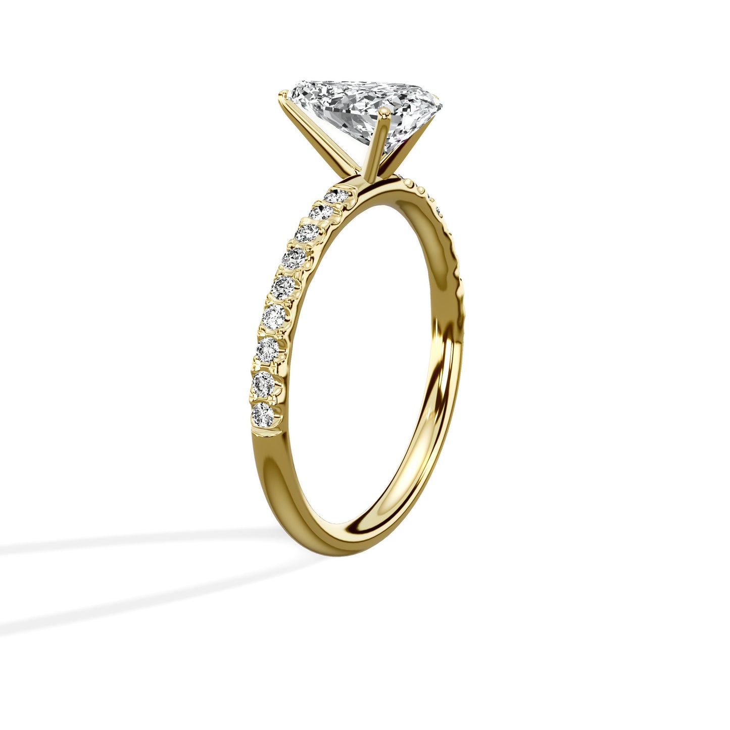 Martini Pave Solitaire Engagement Ring