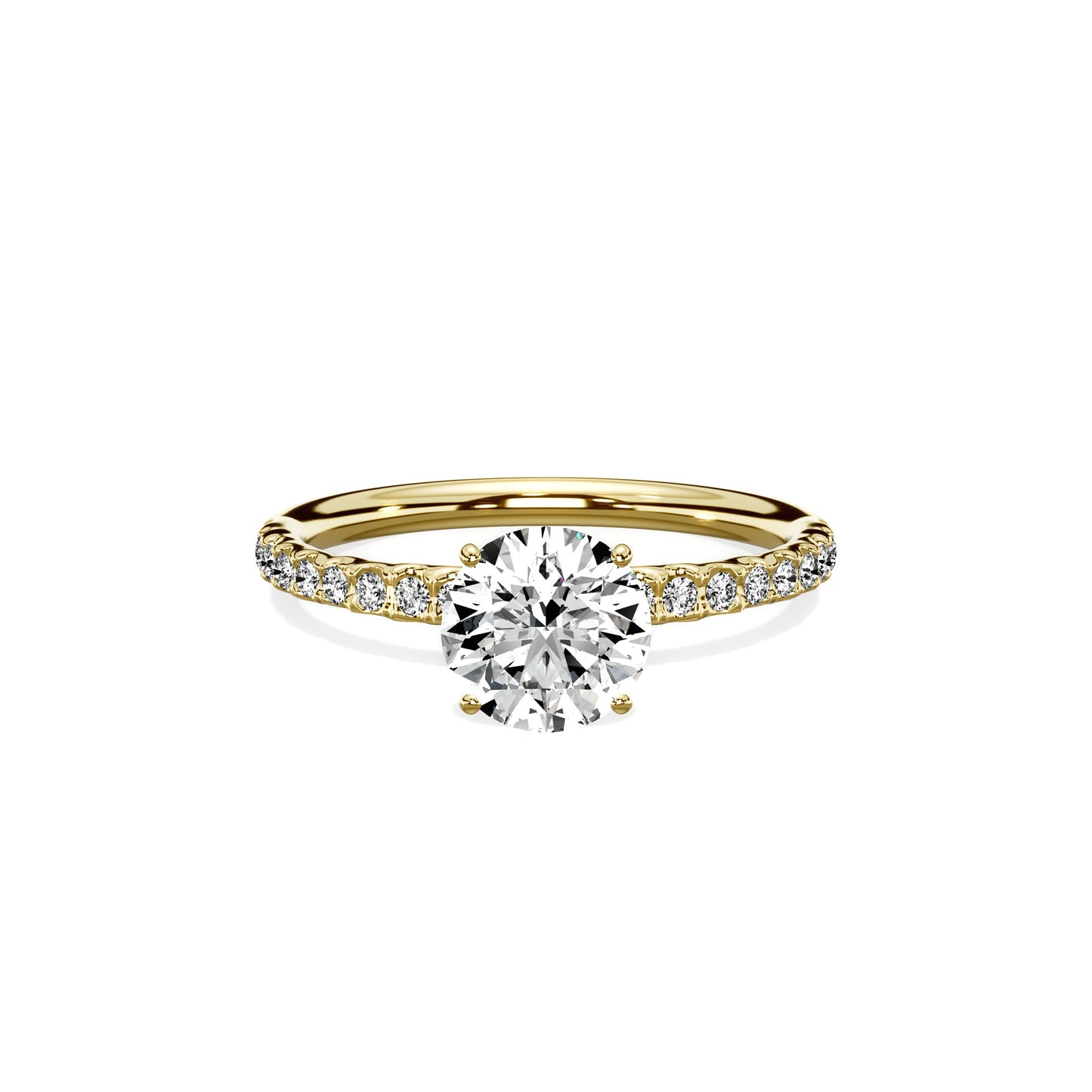 Martini Pave Solitaire Engagement Ring