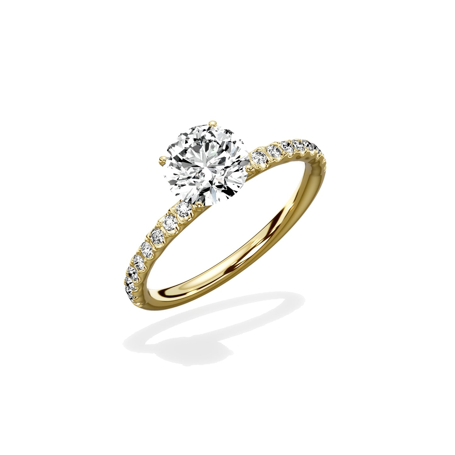 Martini Pave Solitaire Engagement Ring