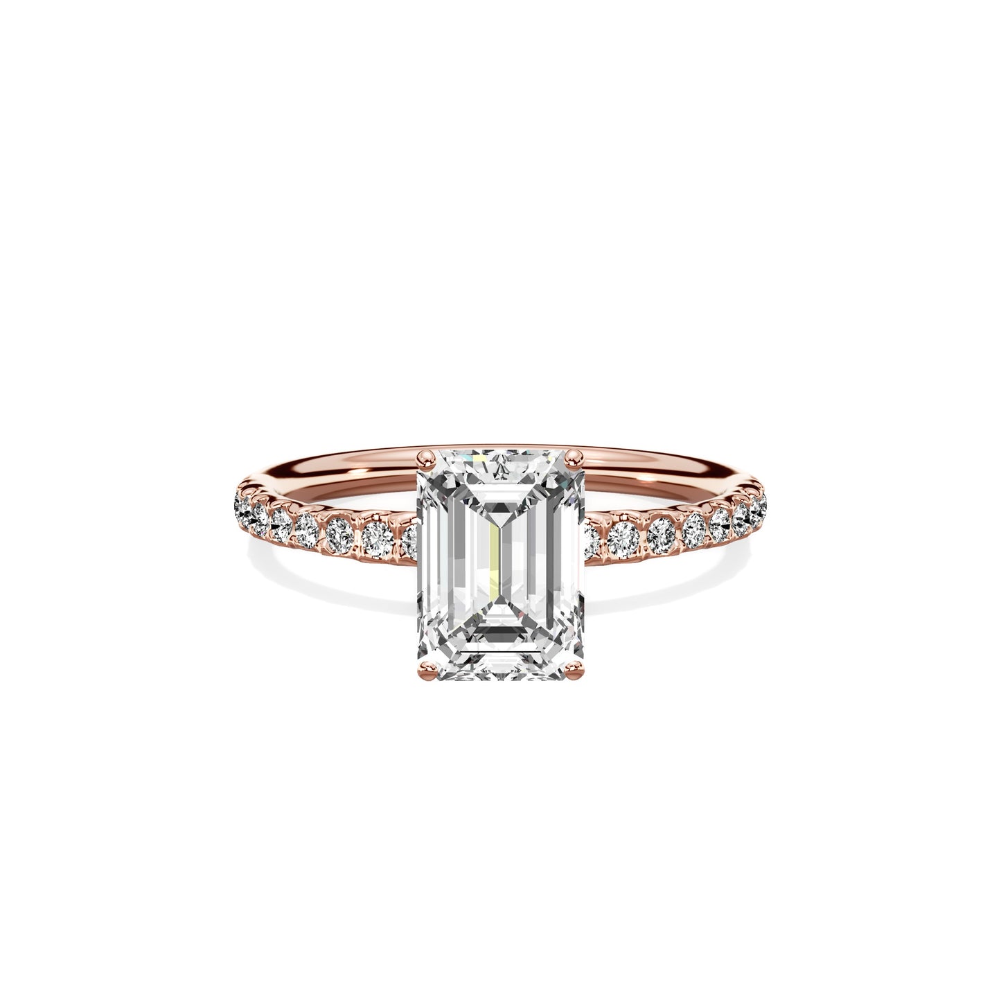 Martini Pave Solitaire Engagement Ring