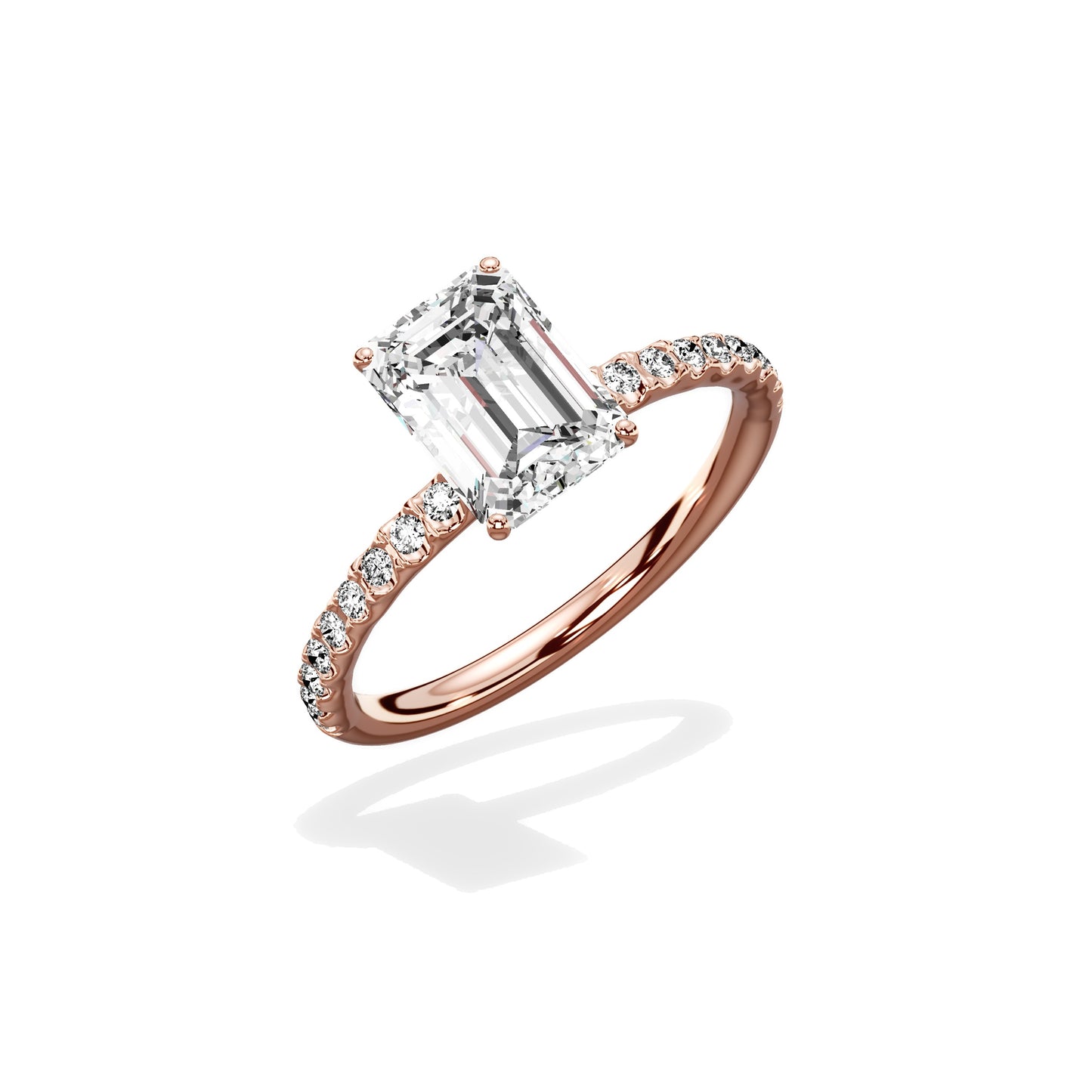 Martini Pave Solitaire Engagement Ring