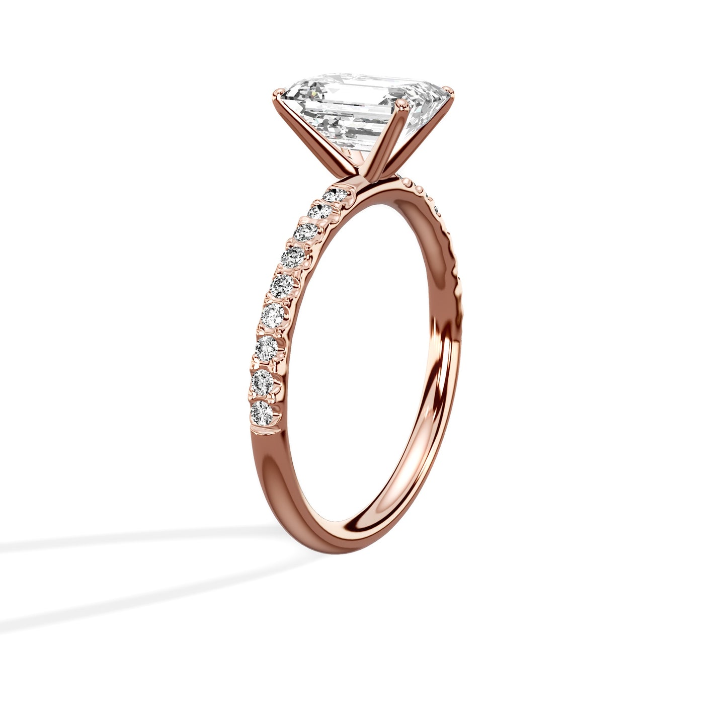 Martini Pave Solitaire Engagement Ring