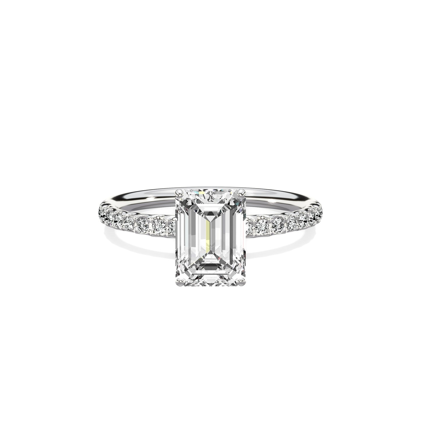 Martini Pave Solitaire Engagement Ring