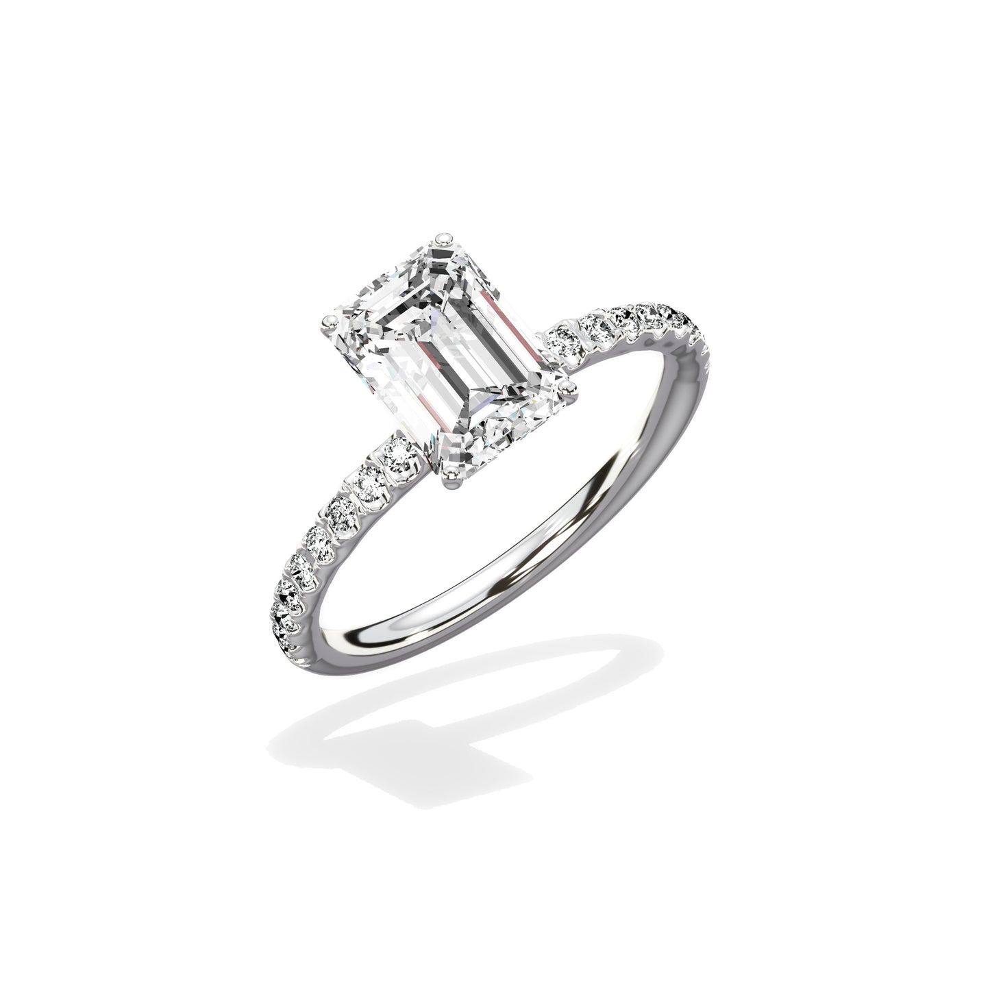 Martini Pave Solitaire Engagement Ring