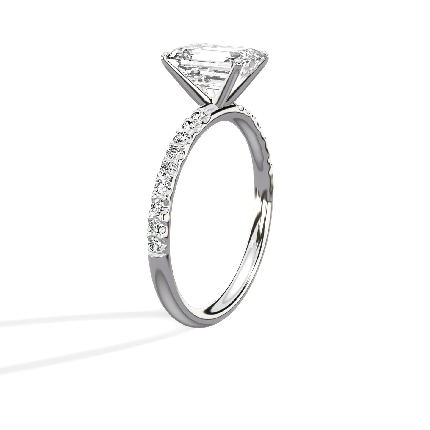 Martini Pave Solitaire Engagement Ring