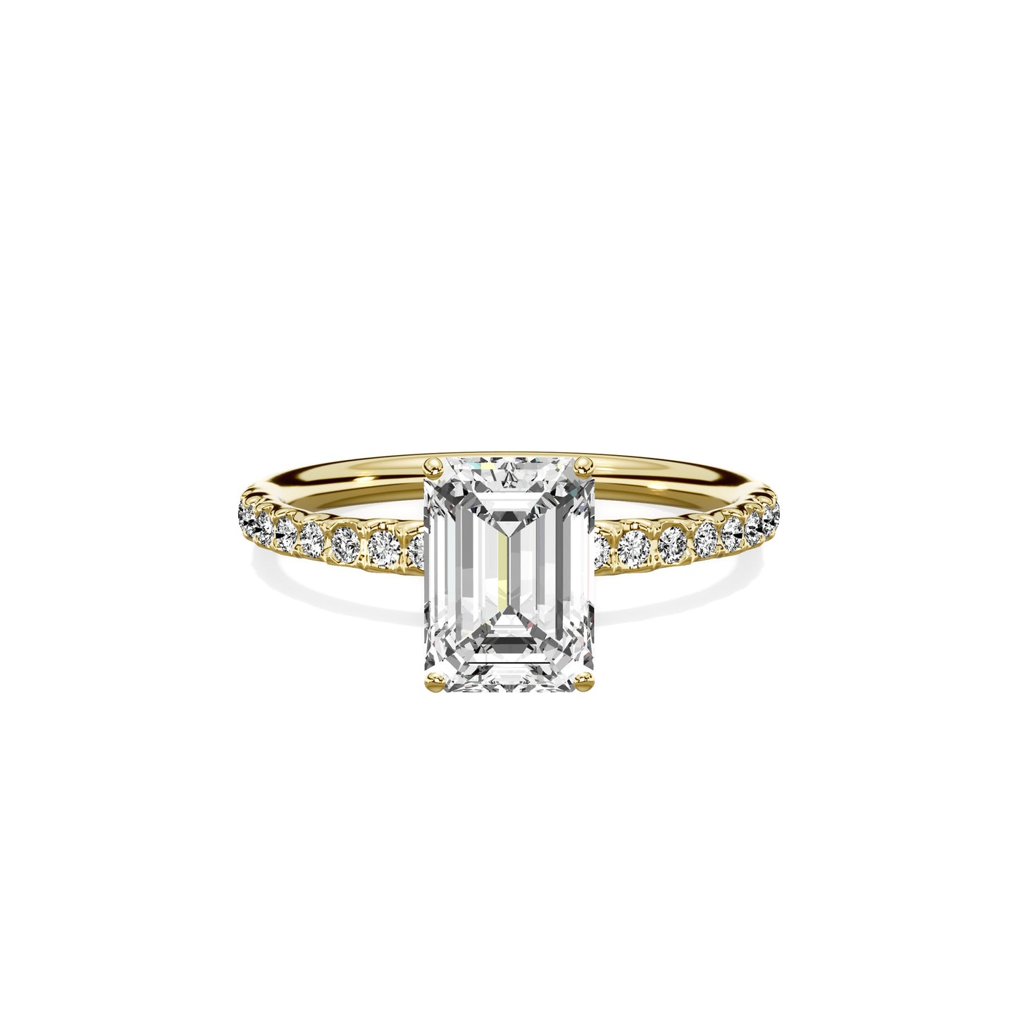 Martini Pave Solitaire Engagement Ring