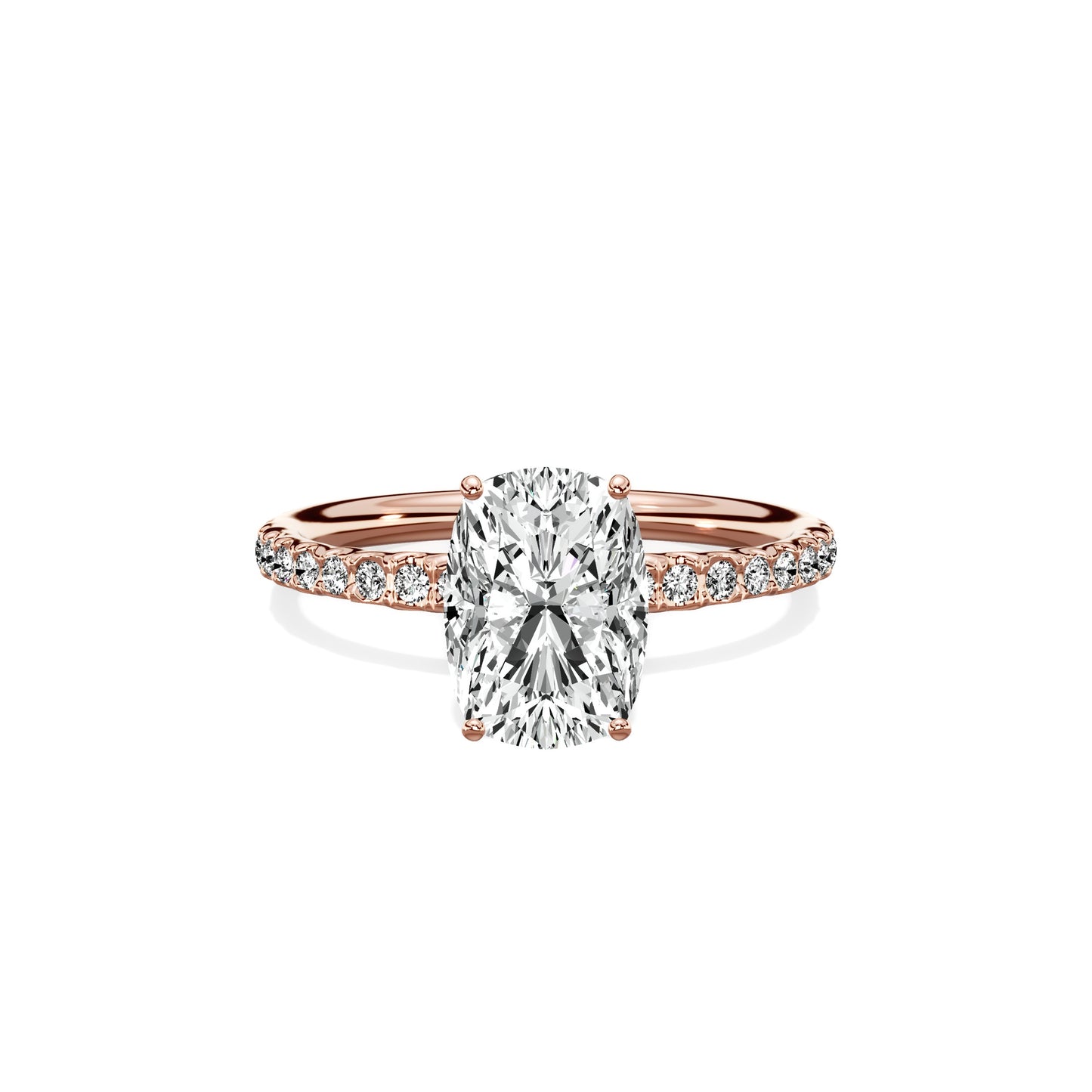 Martini Pave Solitaire Engagement Ring