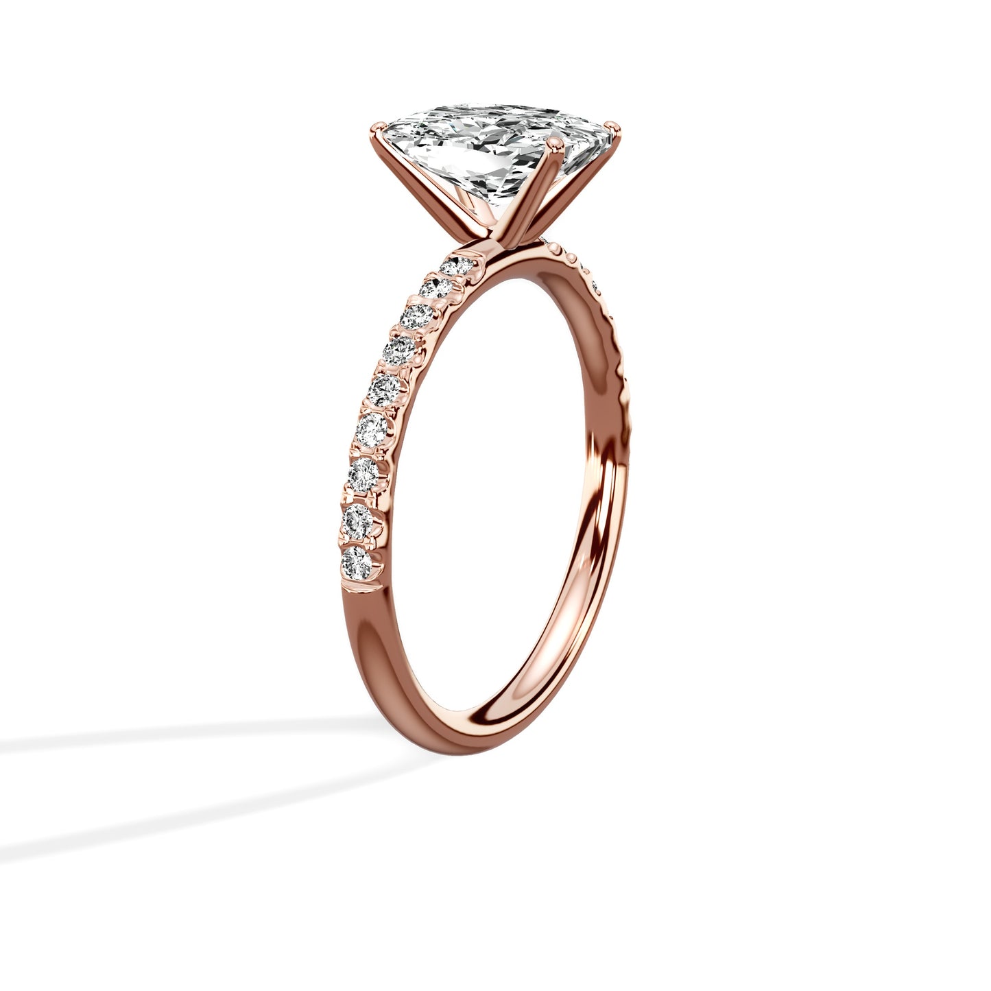 Martini Pave Solitaire Engagement Ring