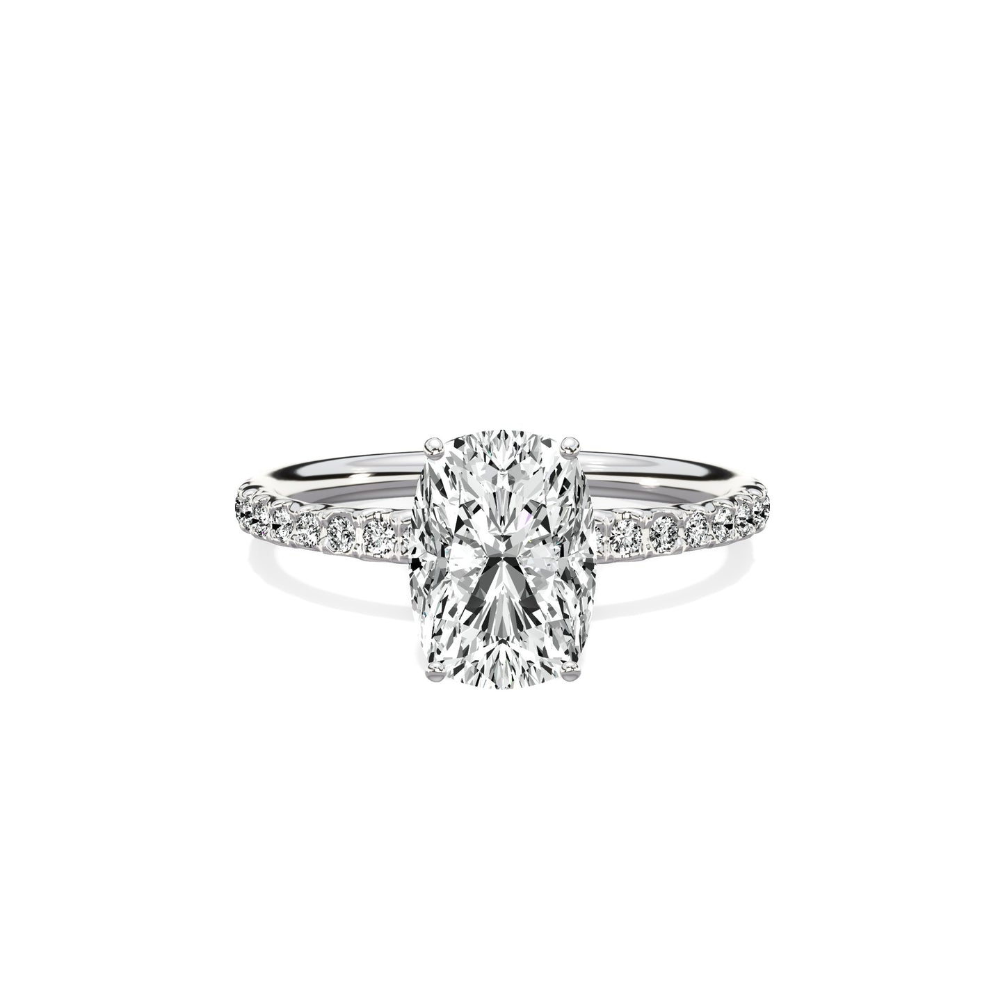 Martini Pave Solitaire Engagement Ring