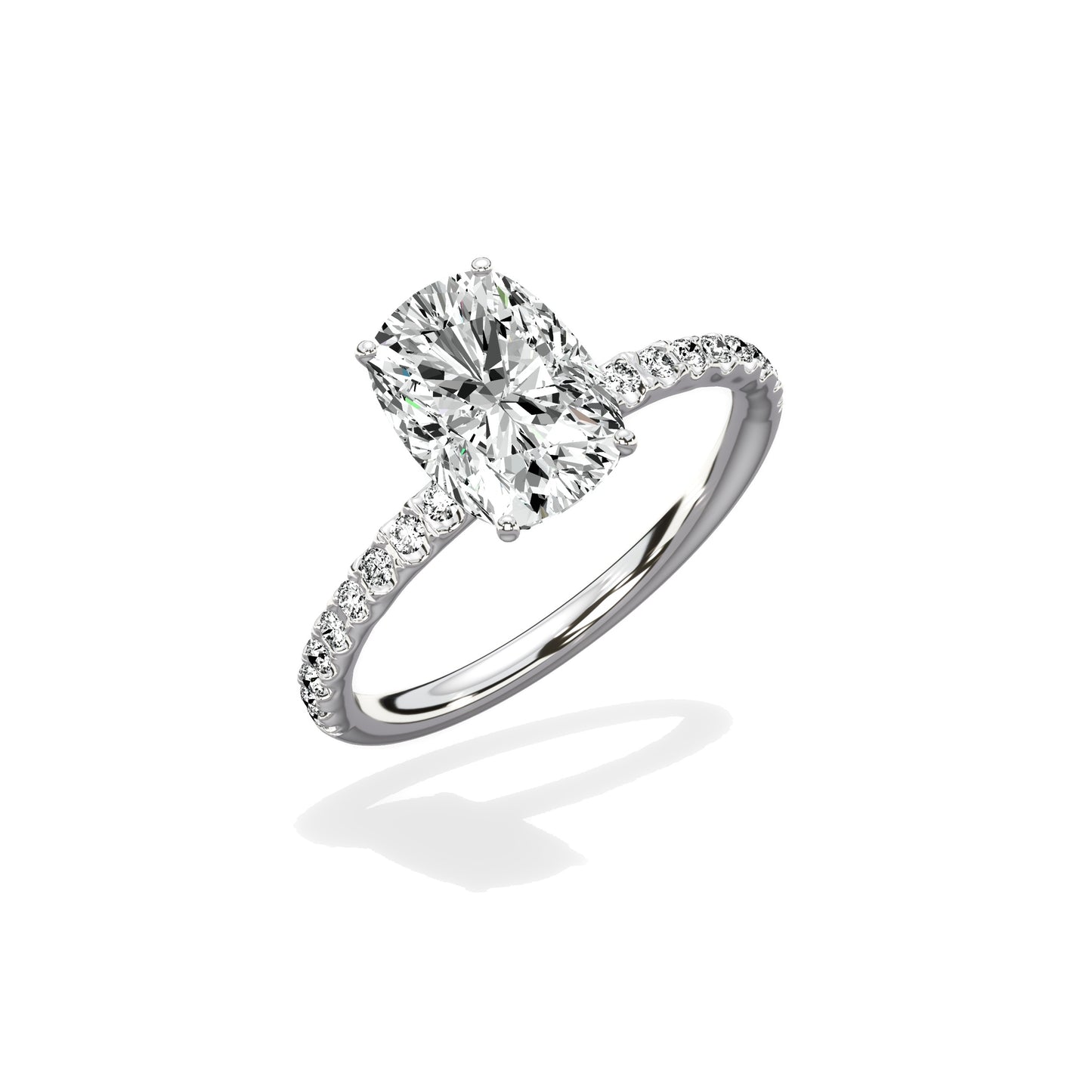 Martini Pave Solitaire Engagement Ring